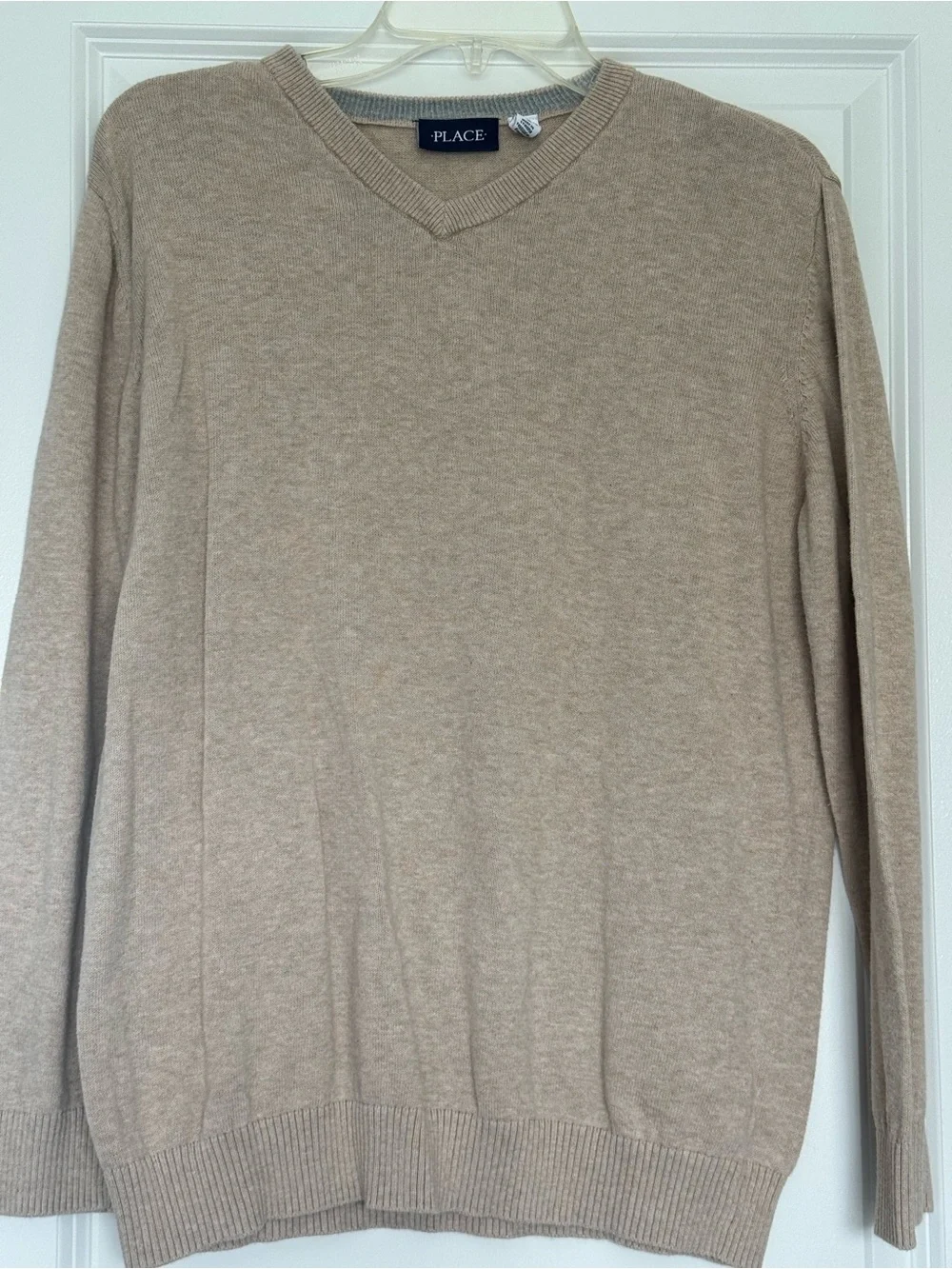 The Children's Place Kids V-Neck Sweater in Light Taupe